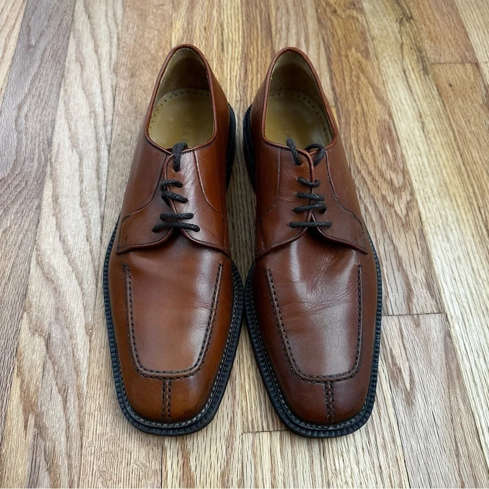 Magnanni Lace-up Oxford Derby Brown Leather Shoes Men’s Size 9.5 M